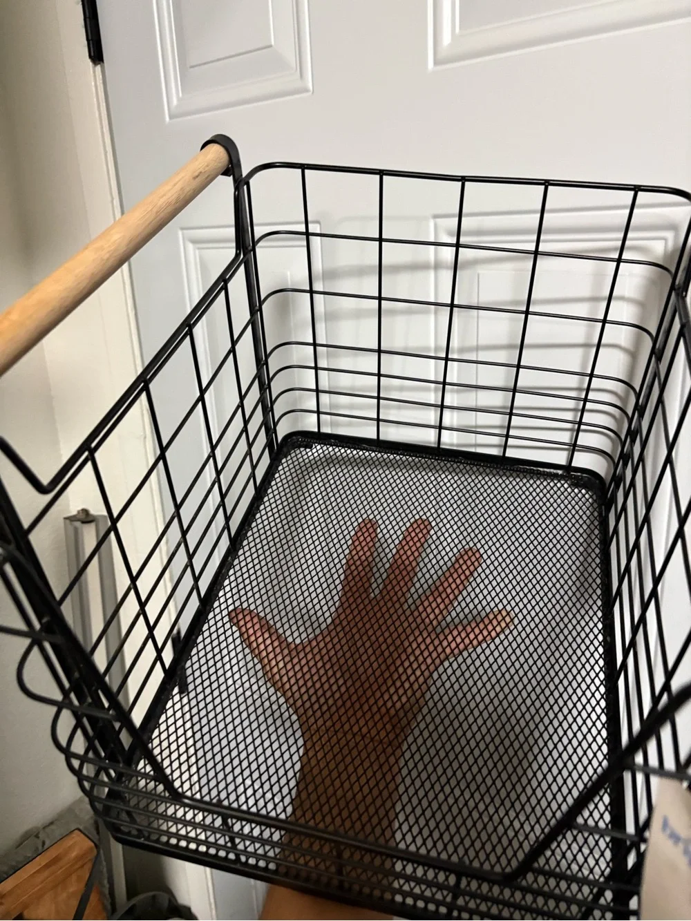 Set of 3 Wire Open Front Baskets with Natural Wood Handles from Brightroom